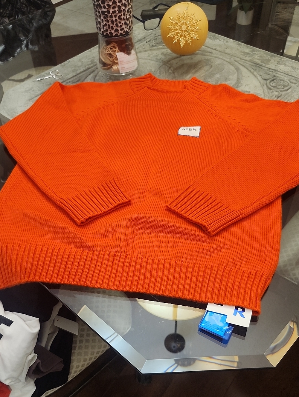 Ader Error Mens 100% Wool Cable Knit Heavy Sweater New XL